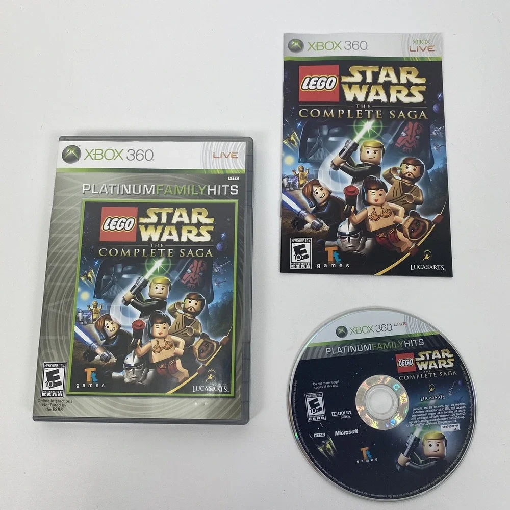 LEGO Star Wars The Complete Saga (Microsoft Xbox 360, 2007) with Manual